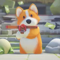 Corgi z kuszą, obok śpiący zielony dinozaur i biały słoń. Jakim zwierzęciem jesteś?