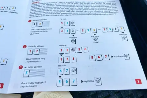 Rummikub zasady: jak używać jokera do tworzenia serii i grup, zastępując kostki na stole lub własnej tablicy.